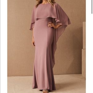 BHLDN Amsale crane cape dress